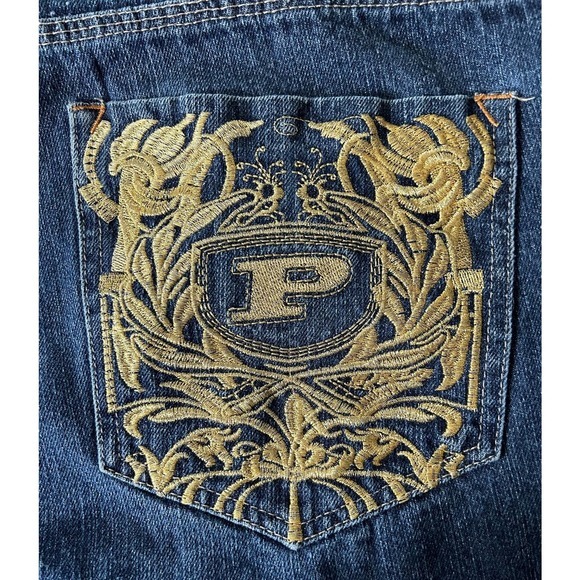 VINTAGE Phat Farm Jeans 38 Baggy Wide‎ Leg Hip-Hop Y2K 90's Grunge Embroidered - Picture 2 of 8